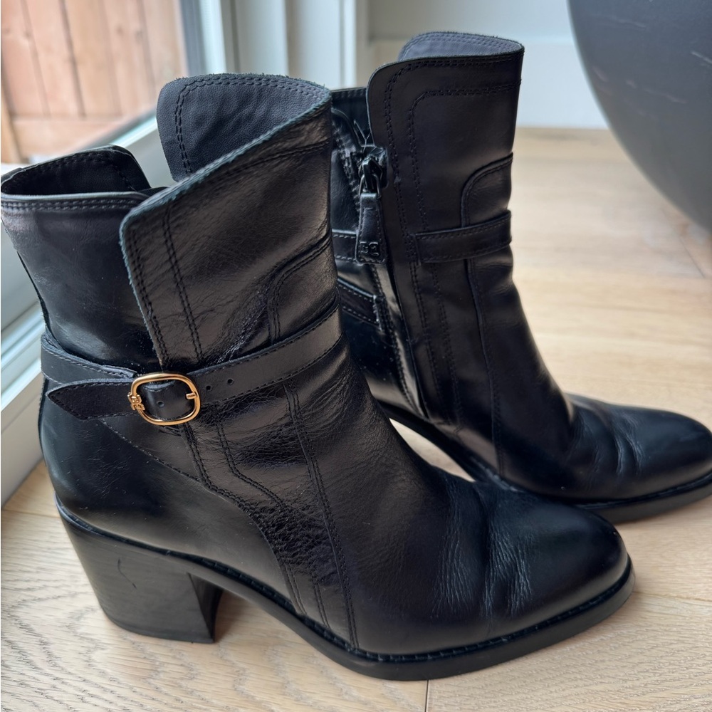 Sam Edelman Black Leather Heeled Boots